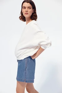 MAMA Drawstring Denim Shorts