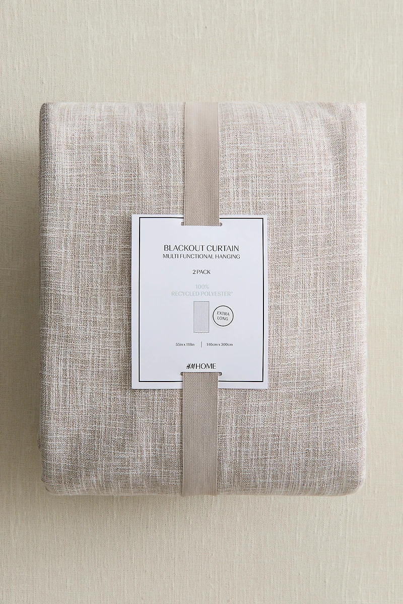 2-Pack Long Blackout Curtain Panels