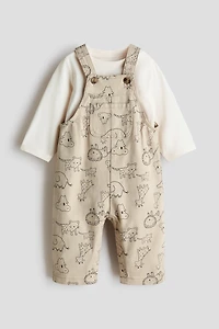 Ensemble 2 pièces salopette et T-shirt