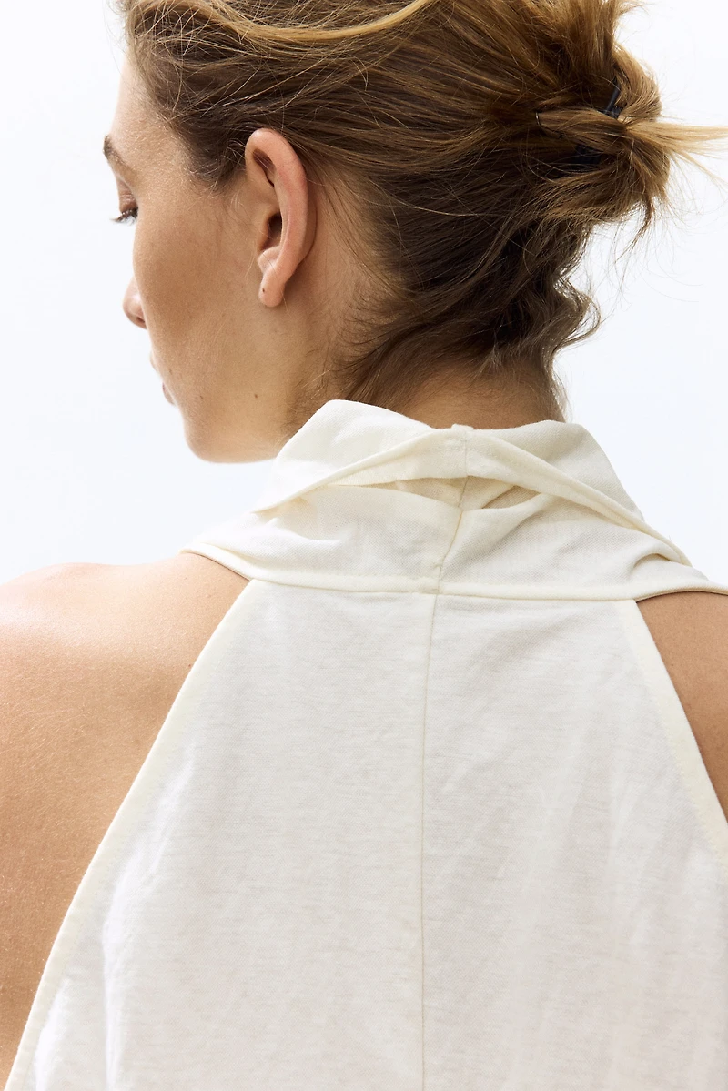 Shawl-Collar Wrap Top
