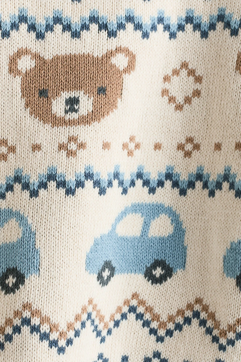 Chandail en tricot de coton jacquard