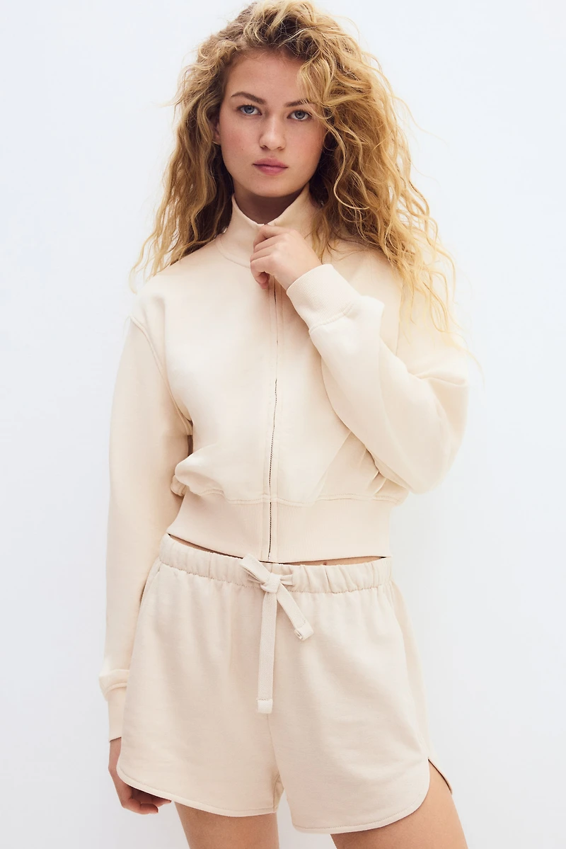 Cropped Sweatshirt Jacket