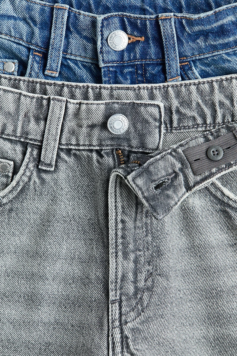 2-Pack Baggy Denim Shorts