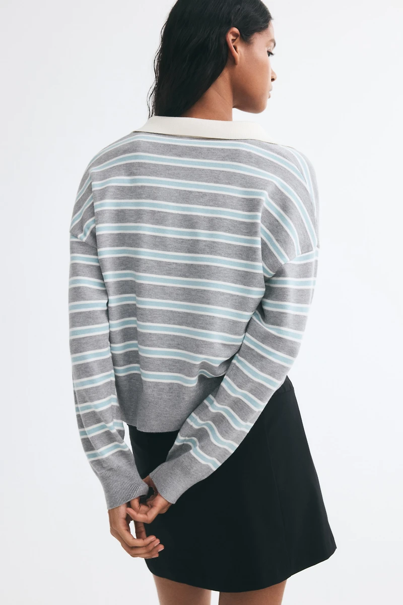Fine-Knit Polo Shirt