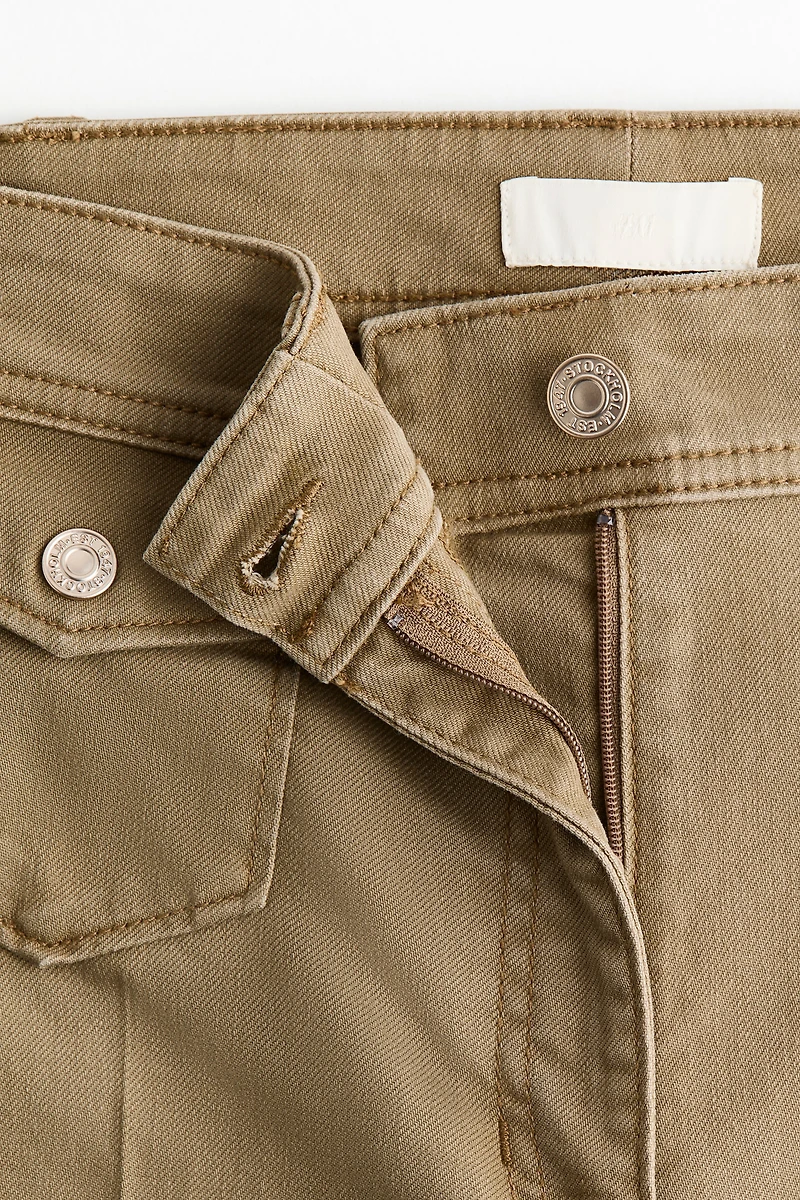 Flared ankle-length trousers