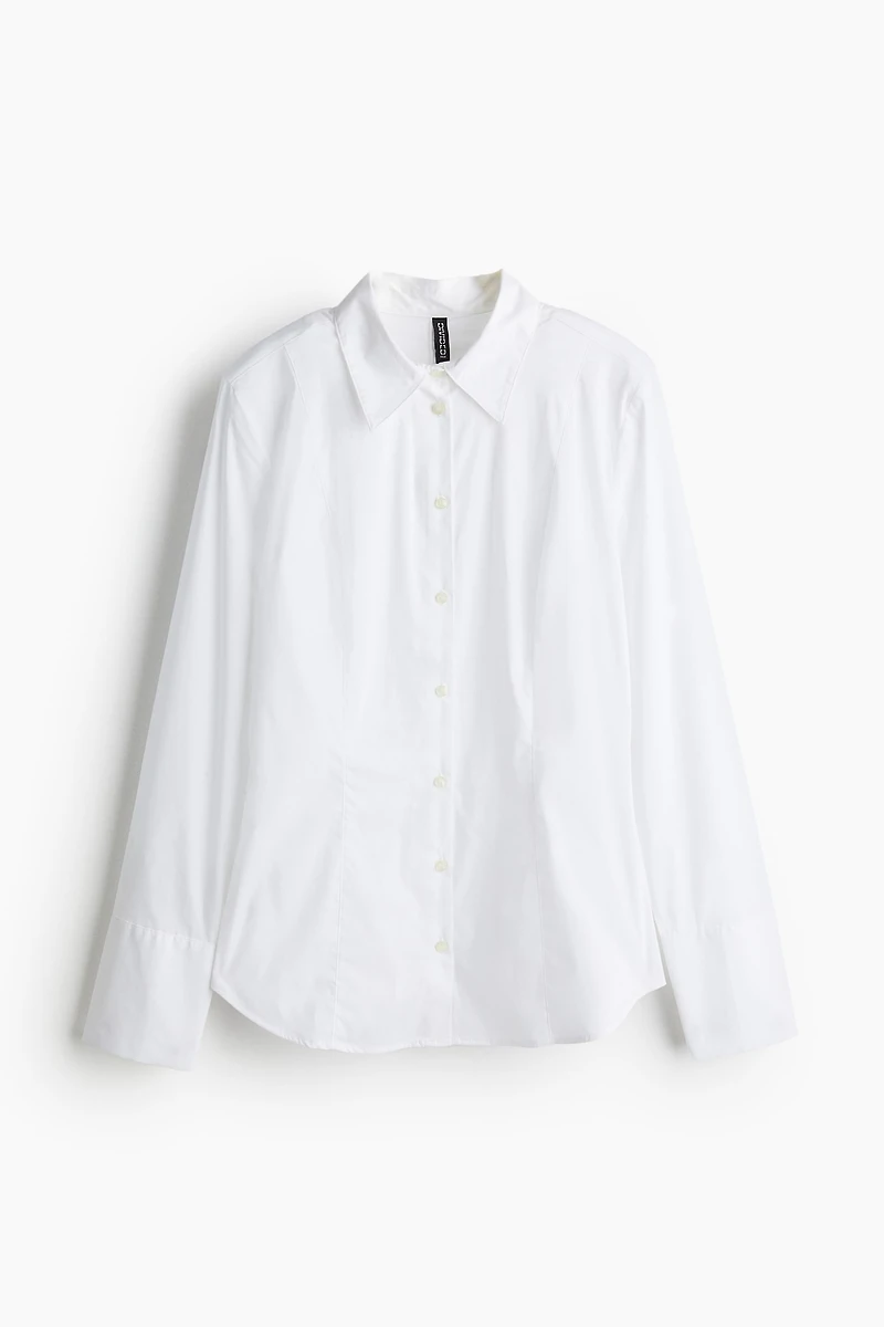 Tapered-Waist Shirt with Shoulder Pads