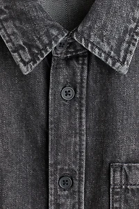 Short-Sleeved Denim Shirt