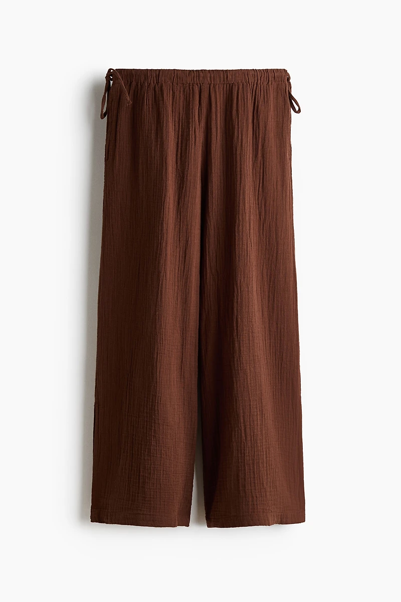 Pantalon en mousseline avec cordon de serrage