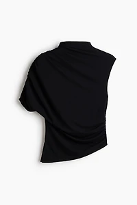 One-Sleeve Mock Turtleneck Top
