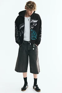 Oversized Printed Hooded Jacket