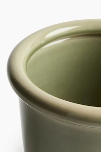 Large Stoneware Plant Pot with Saucer