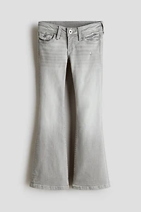 Embroidered-Detail Flared Low Jeans