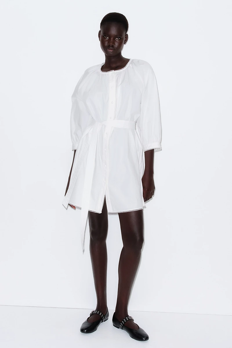 Picot-Trimmed Dress
