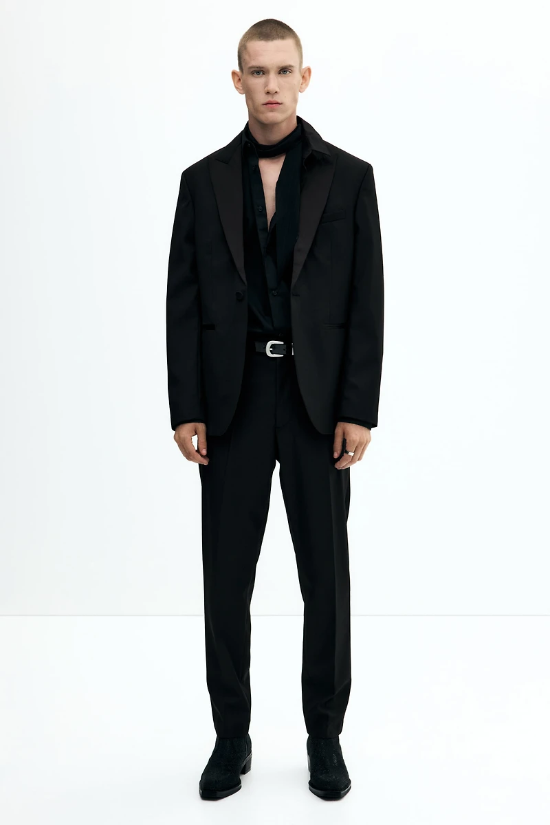Slim-Fit Wool-Blend Tuxedo Jacket