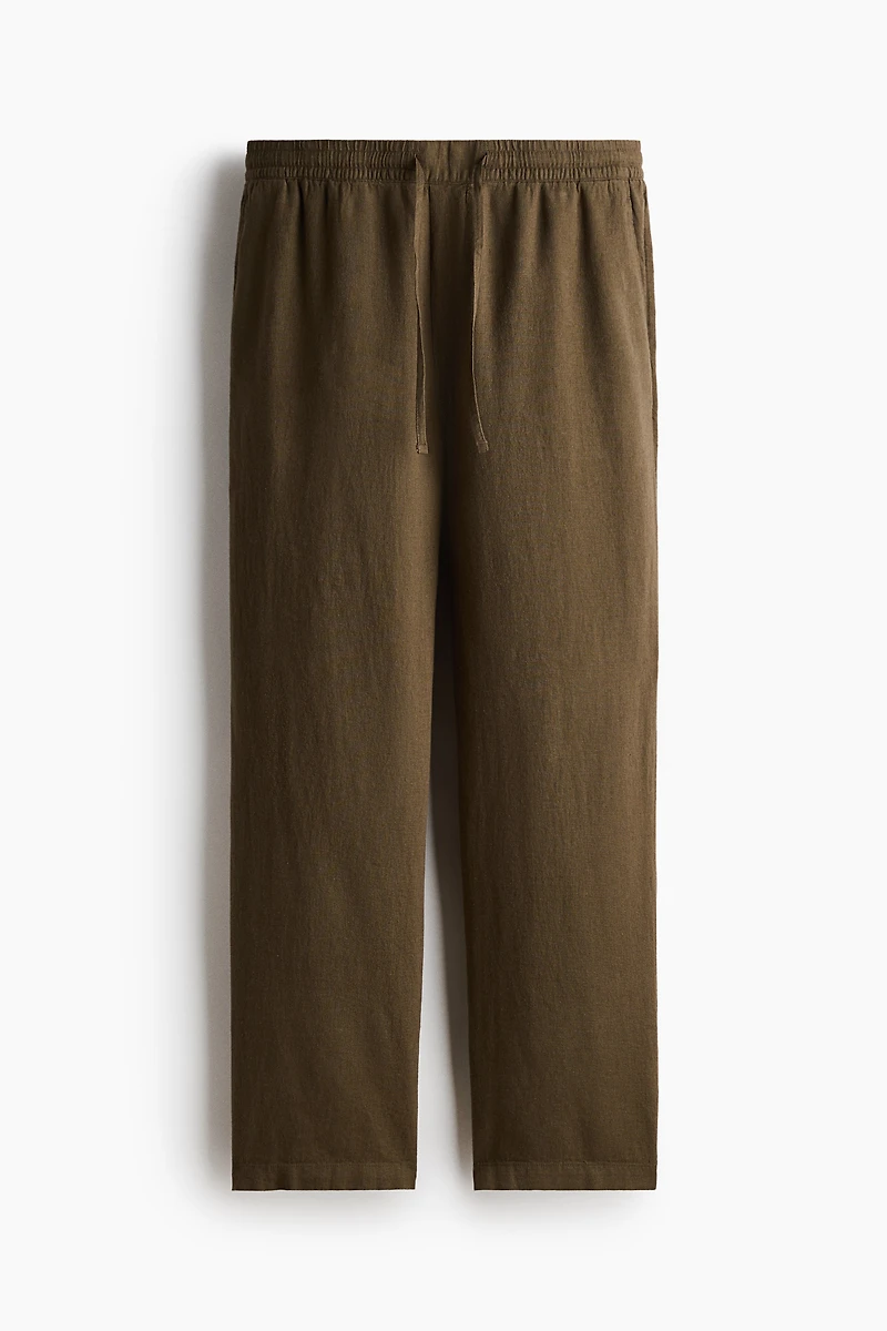Relaxed-Fit Linen-Blend Pants