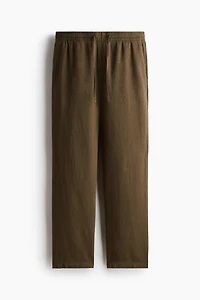 Relaxed-Fit Linen-Blend Pants
