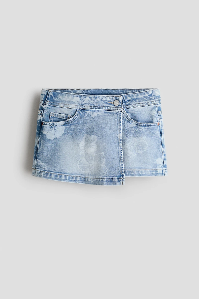 Denim Wrap Skort
