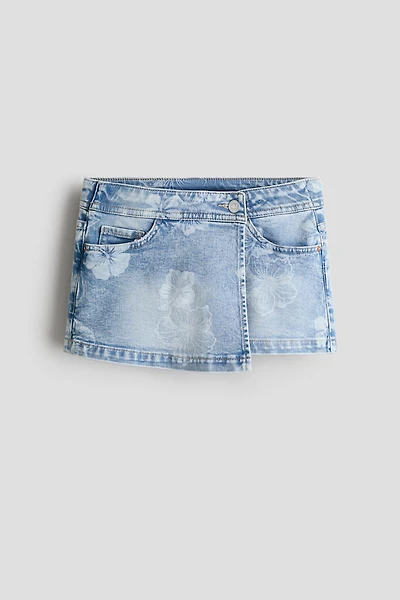 Denim Wrap Skort