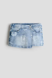 Denim Wrap Skort
