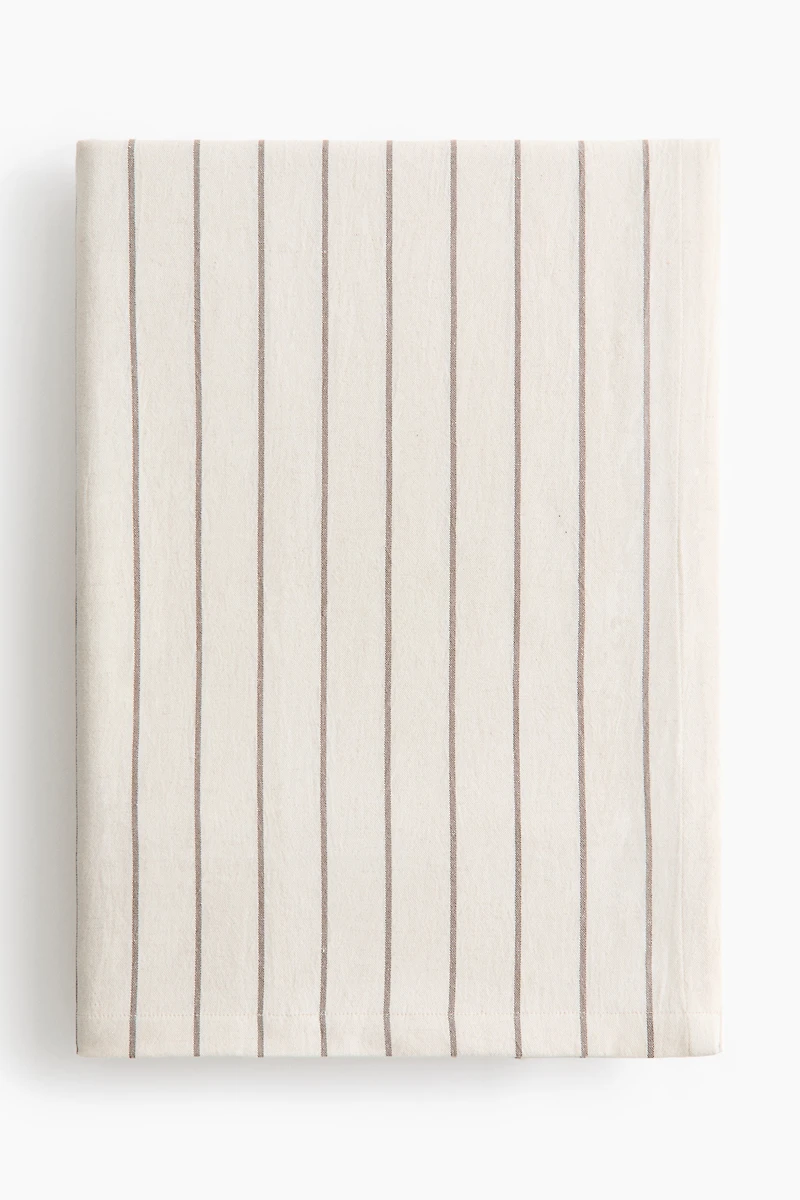 Patterned Linen-Blend Tablecloth