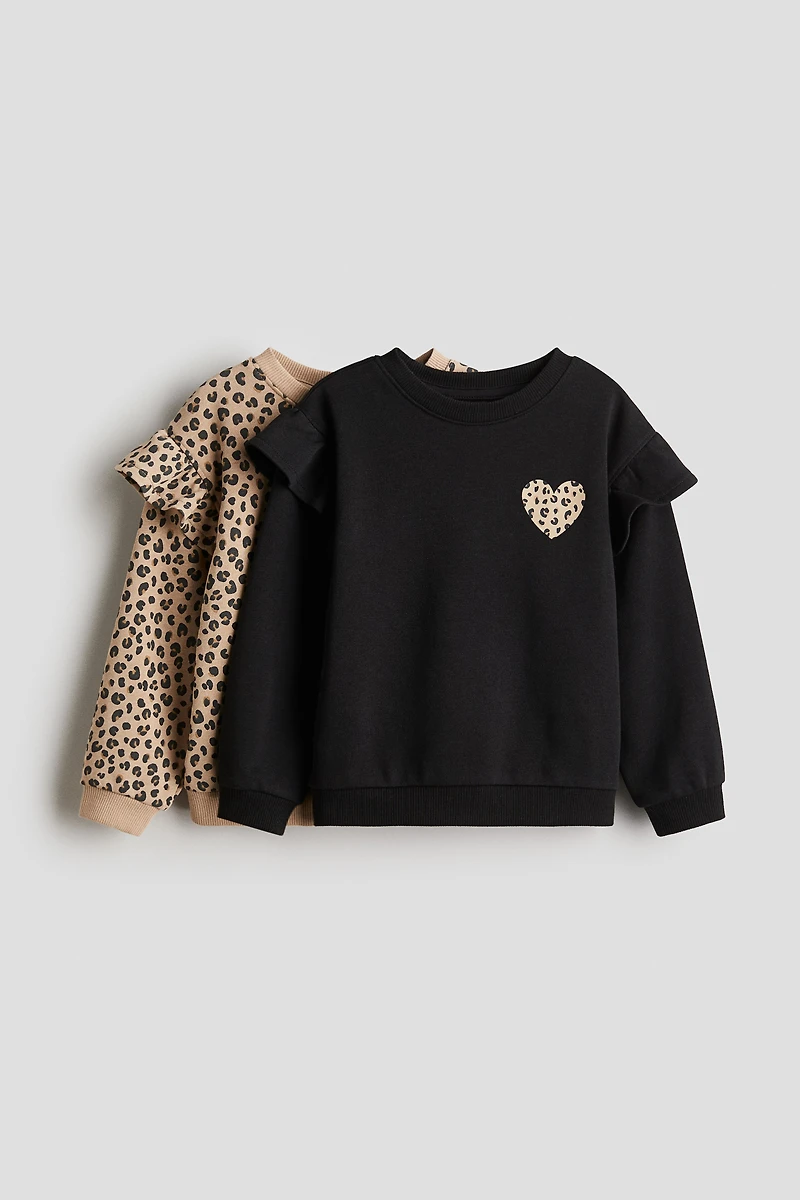 2-Pack Ruffle-Trimmed Sweatshirts