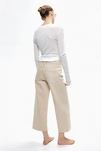 High Rise Wide Leg Cropped Jeans