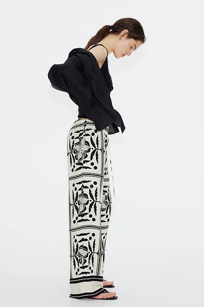 Pantalon large avec taille élastique