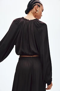 Balloon-Sleeved Blouse