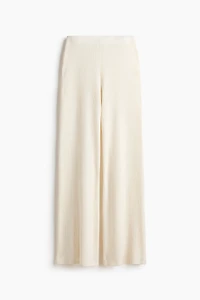 Wide-Leg Rib-Knit Pants