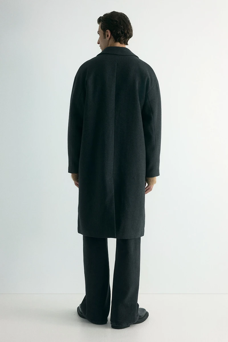 Single-Breasted Wool-Blend Coat