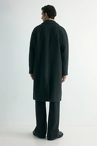 Single-Breasted Wool-Blend Coat