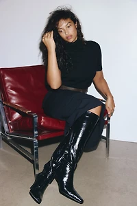 Bottes à talon au genou