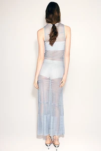 Crochet-Look Maxi Dress