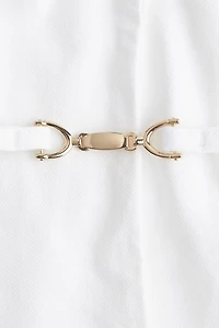 Buckle-Detail Denim Dress