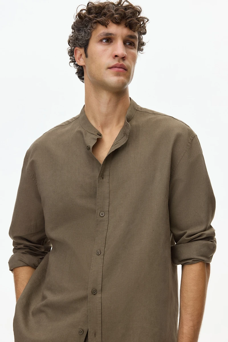 Relaxed-Fit Linen-Blend Shirt
