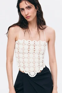 Crochet-Look Sleeveless Top