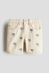Embroidered Twill Shorts