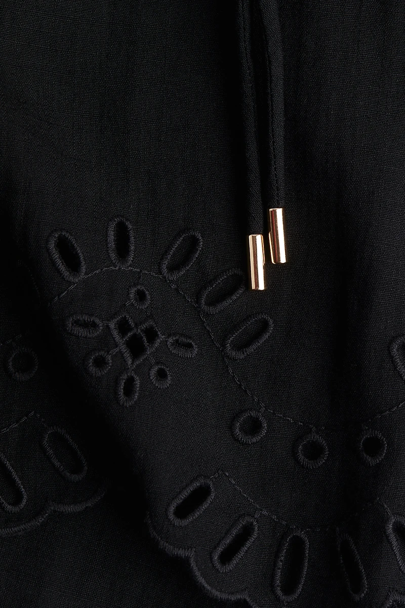 Shirt Dress with Eyelet Embroidery