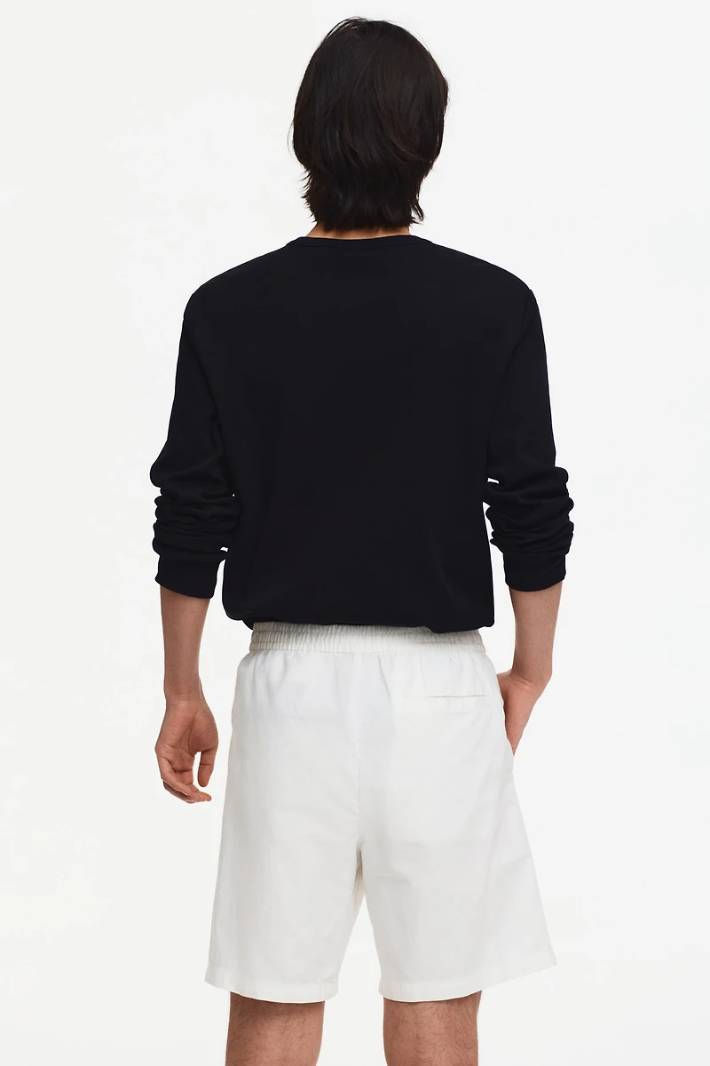 Short classique en lin mélangé