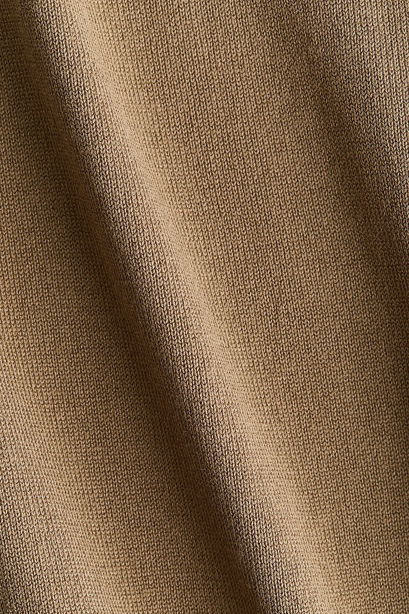 Cap-Sleeved Fine-Knit Top