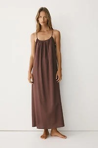 Robe sans fermeture en lin mélangé
