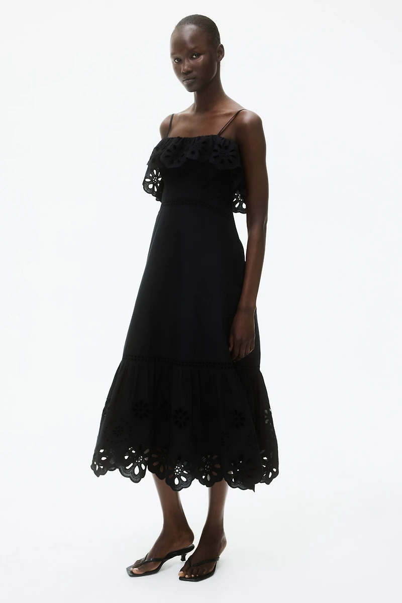 Cotton Dress with Eyelet Embroidery