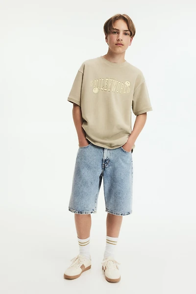 Loose-Fit Denim Shorts