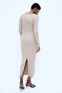 MAMA Ribbed Scoop-Neck Dress