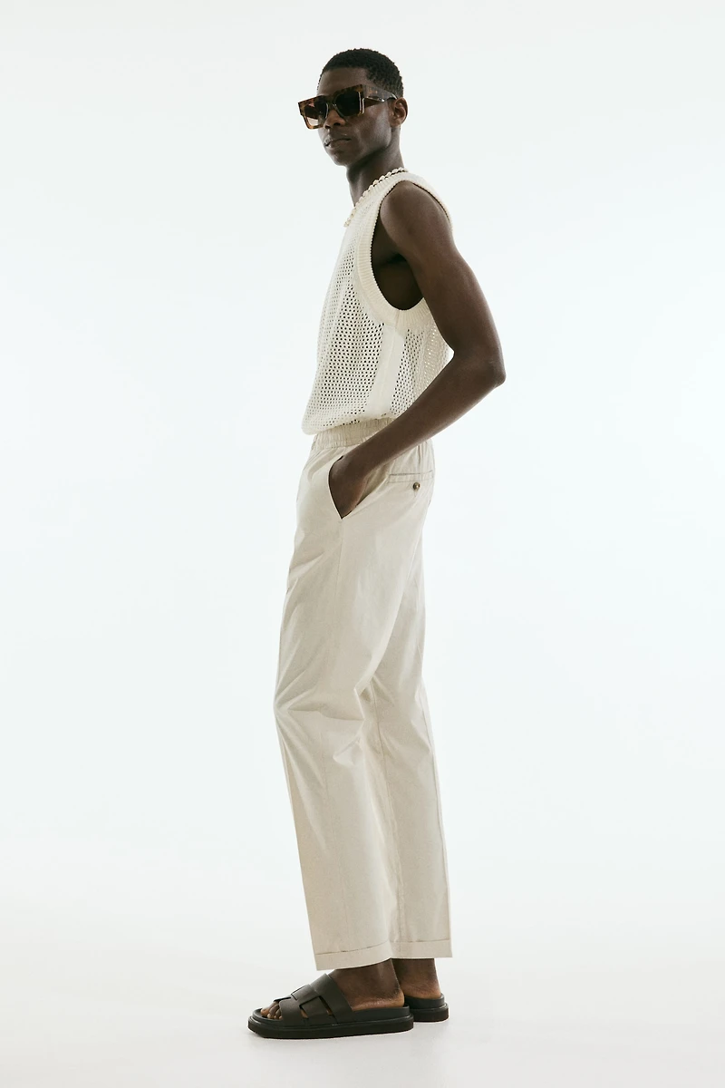 Pantalon court coupe classique en coton