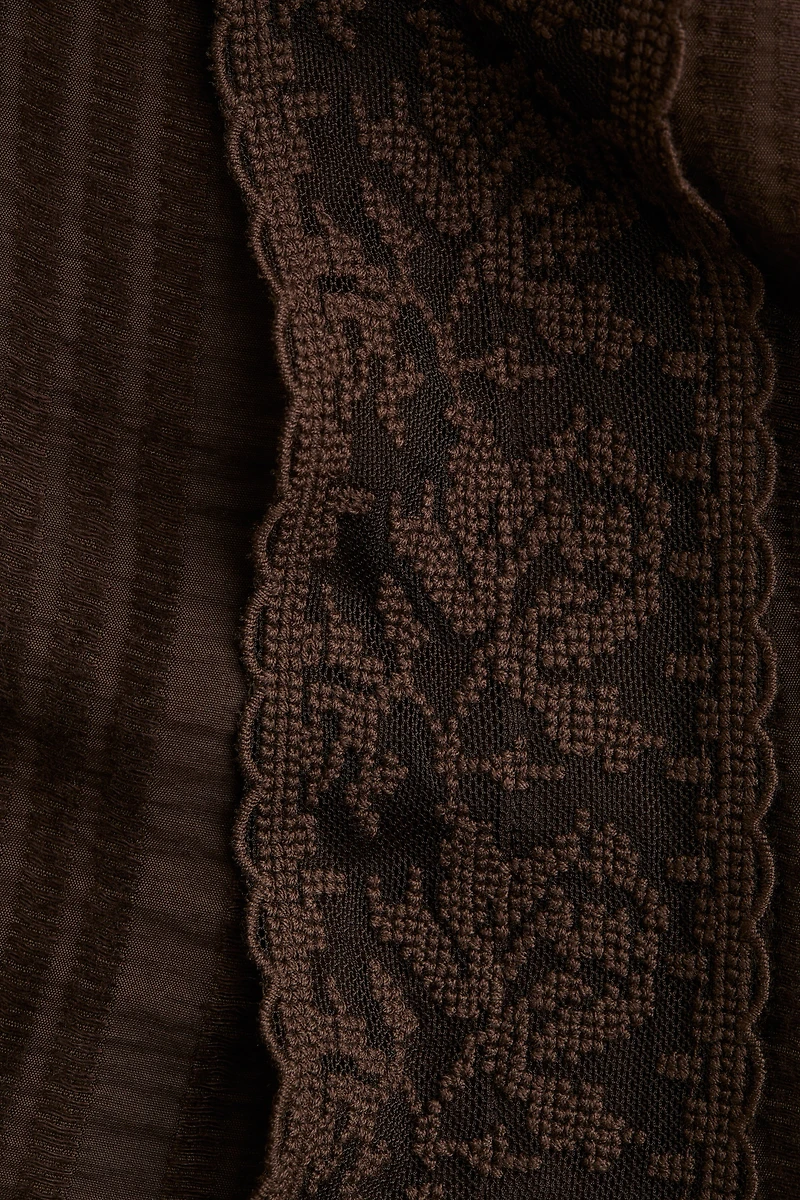 Lace-Trimmed Shirt Dress