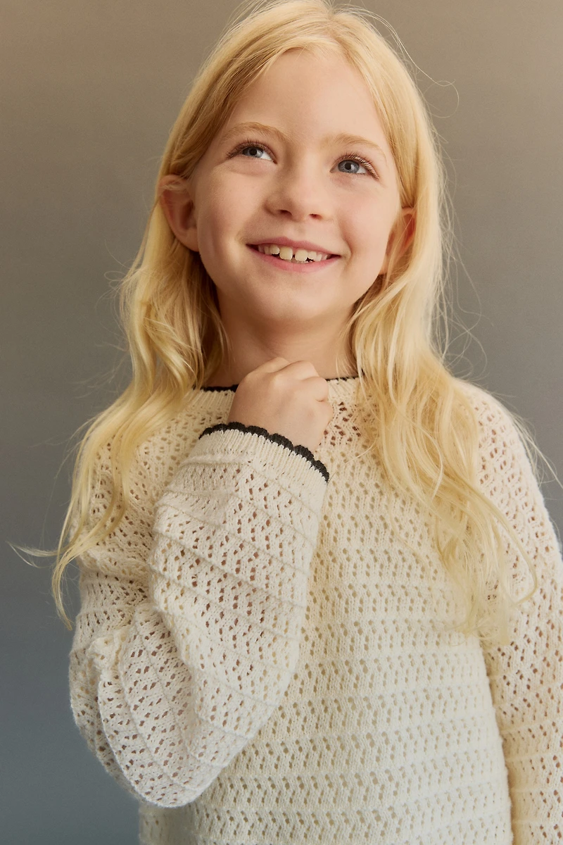 Open-Knit Cotton Sweater