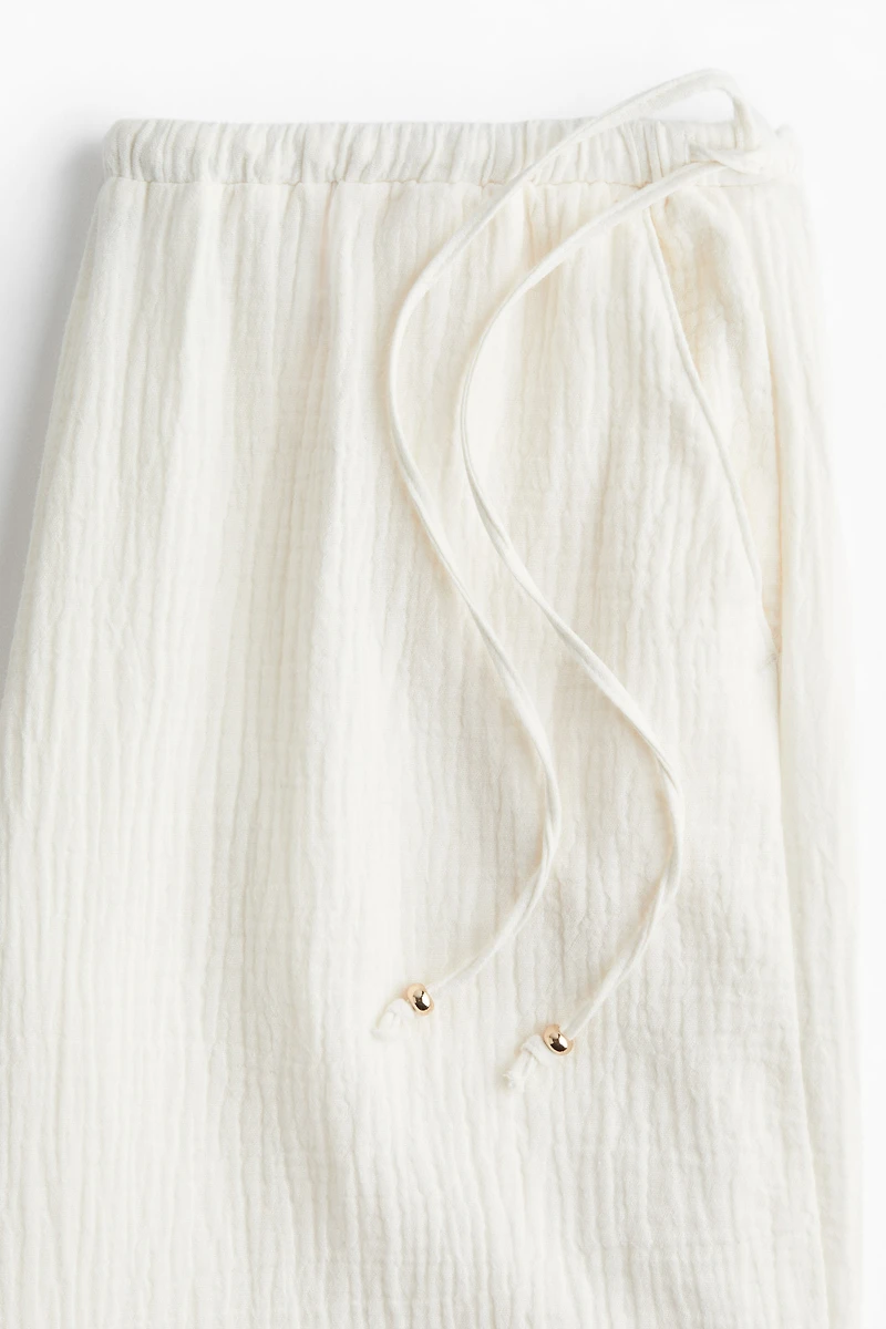 Wide-Leg Drawstring Pants