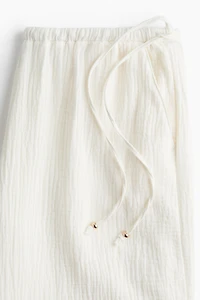 Wide-Leg Drawstring Pants