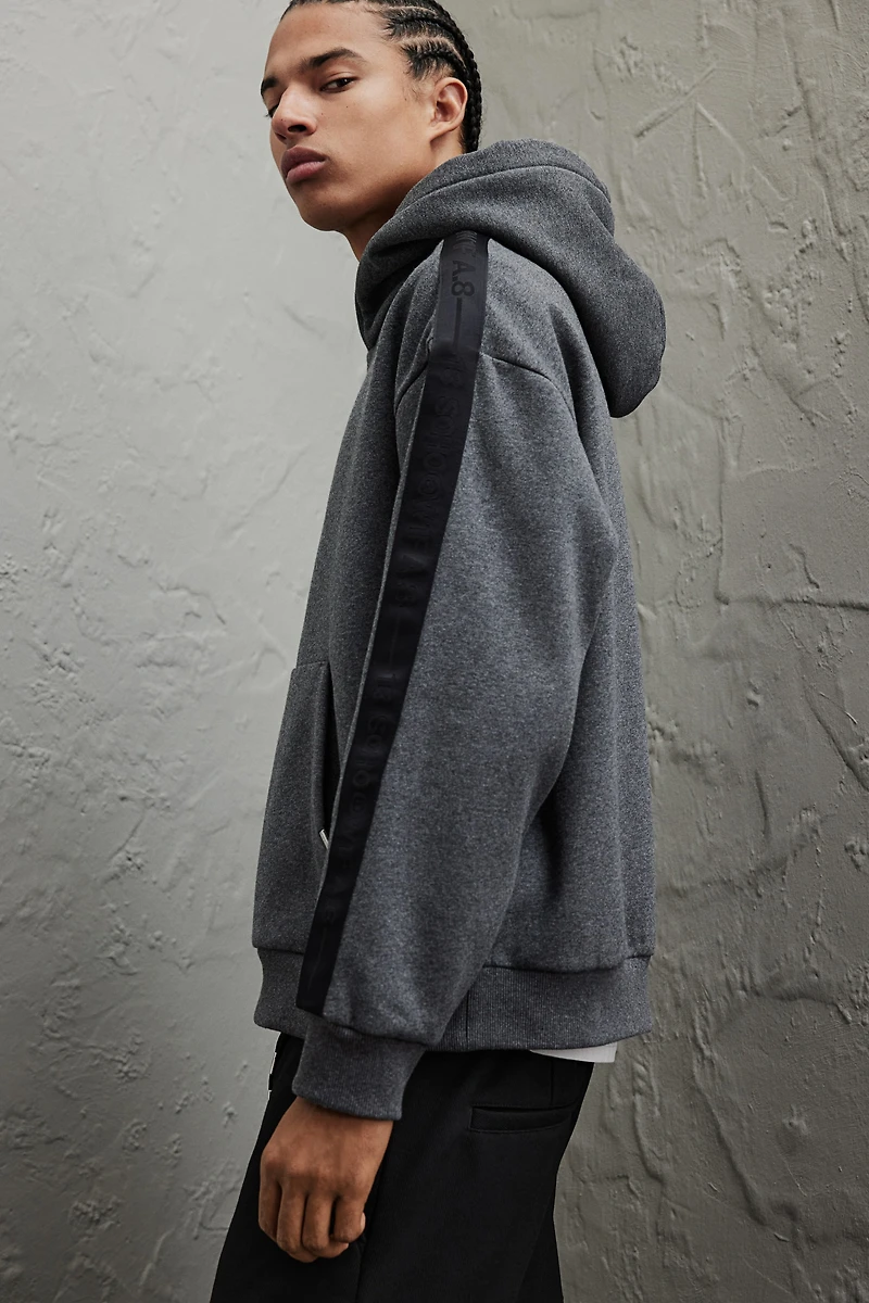 Loose Fit Hoodie with Side Stripes